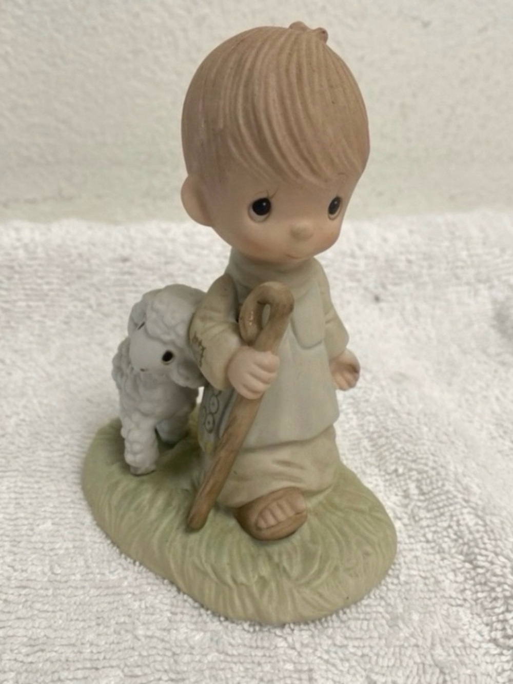 Vintage 1977 Jonathan and David Precious Moments He Leadeth Me Ceramic Figurine